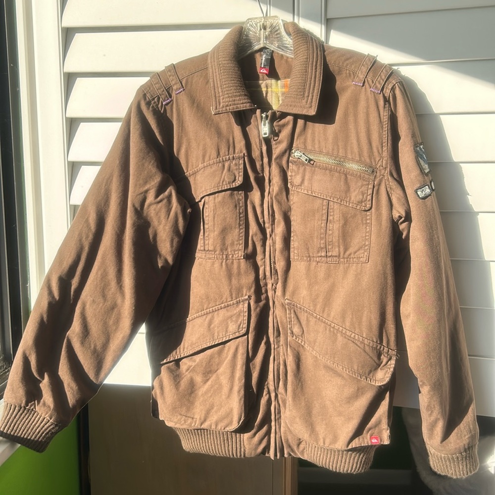Boys Quicksilver thick lined coat. Dark brown